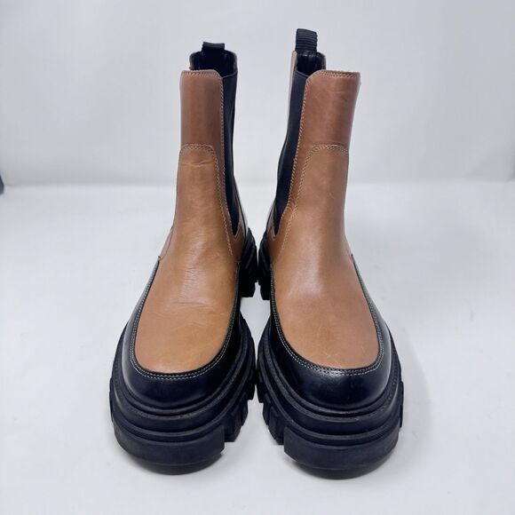 Marc Fisher LTD Morgan Leather Lug-Sole Chelsea Booties Boots Women’s 9.5M - Picture 3 of 10